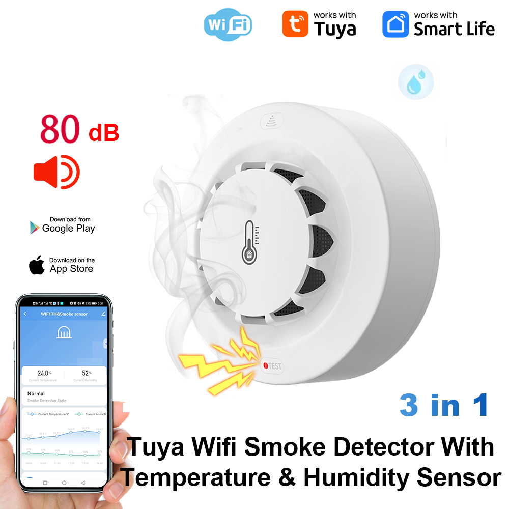 Home Security With Alarm - Tuya WiFi Sıcaklık ve Nem Sensörü