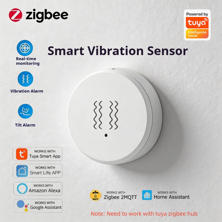 Home Security With Alarm - Tuya Zigbee Akıllı Titreşim Sensörü Gerçek