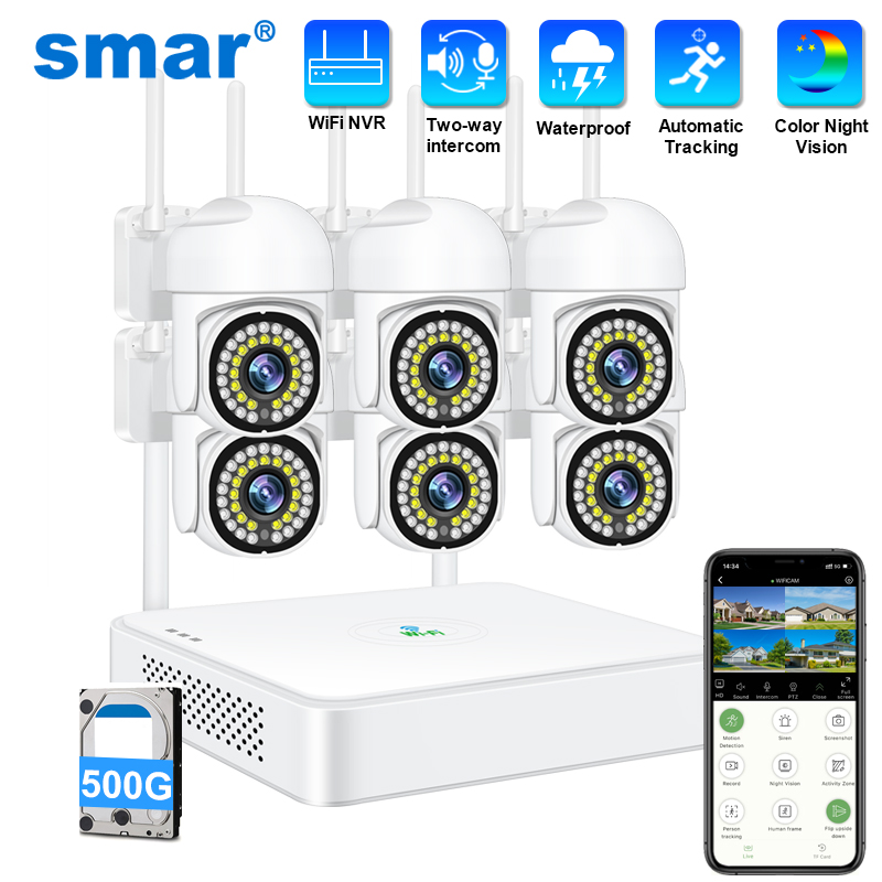 Home Security Kit With Camera - Smar 3MP Kablosuz CCTV Güvenlik Kamera