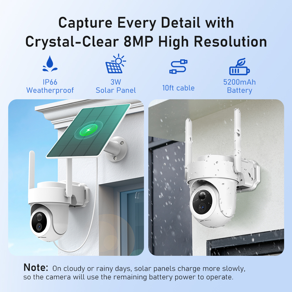 8MP 4K Güneş Enerjili Kamera S - Home Security Kit With Camera incelemesi ve fiyatı