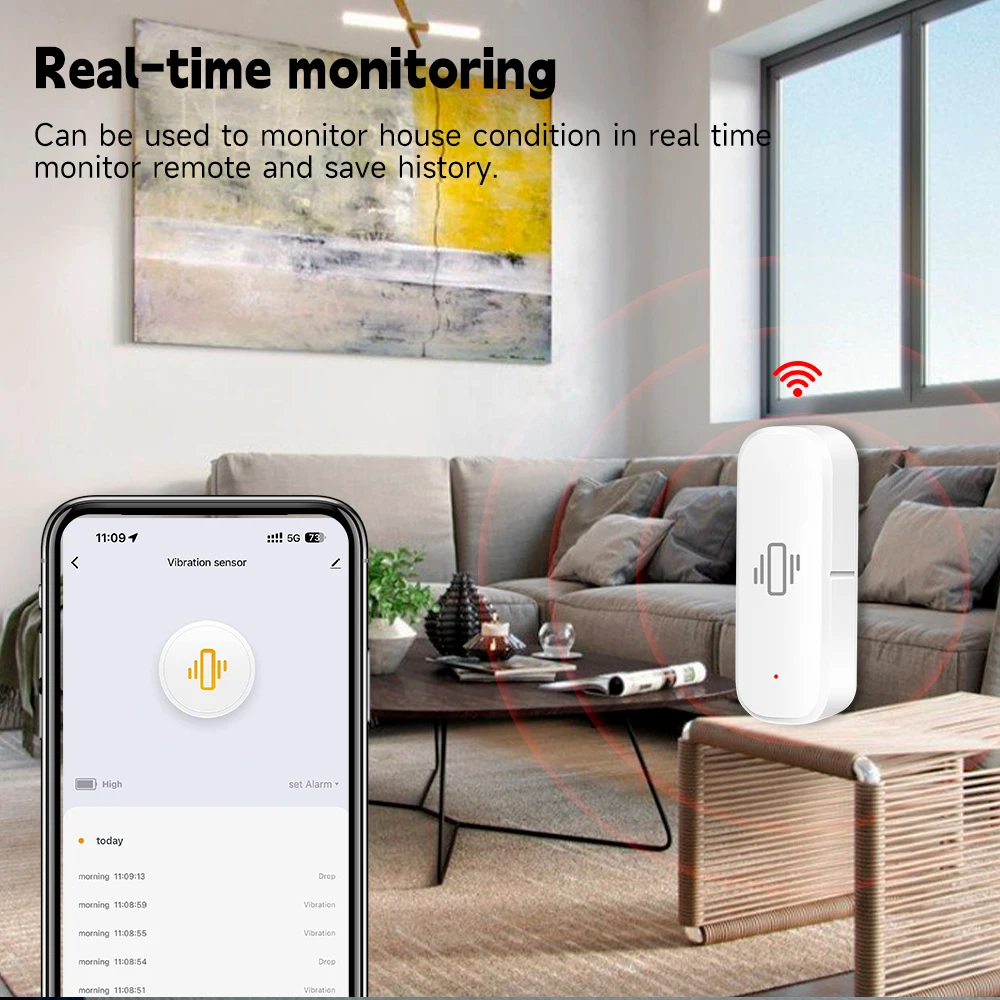 WiFi/Zigbee Akıllı Titreşim Se - Home Security With Alarm incelemesi ve fiyatı