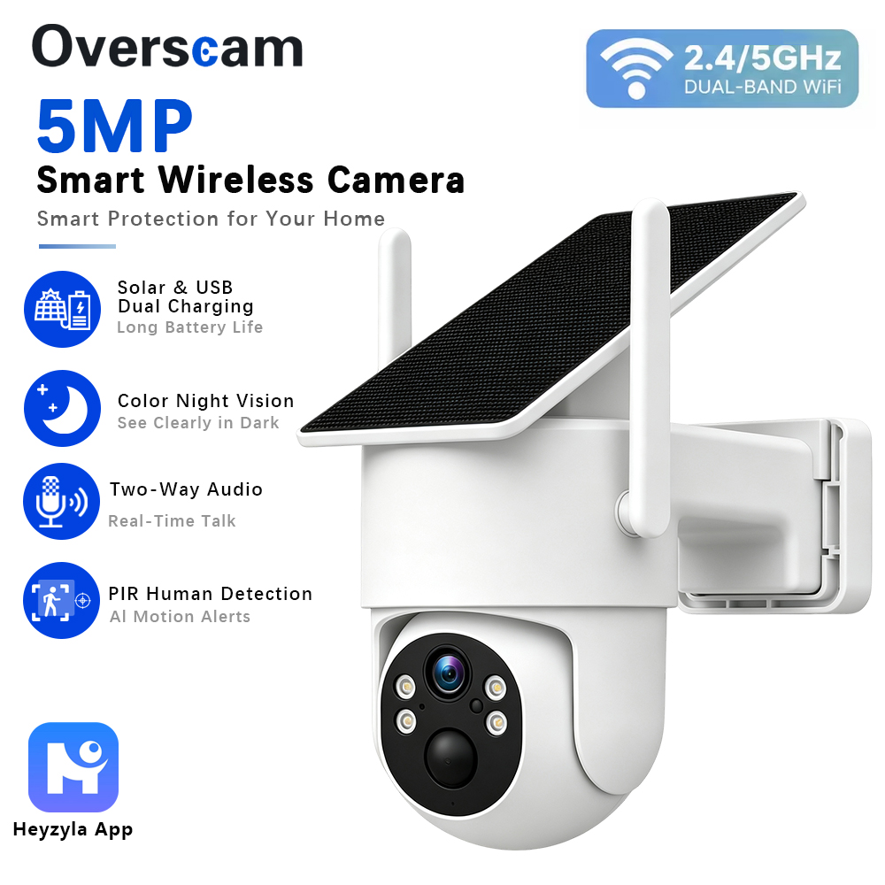 5MP Güneş Enerjili PTZ Kamera, - Home Security Wifi Camera incelemesi ve fiyatı