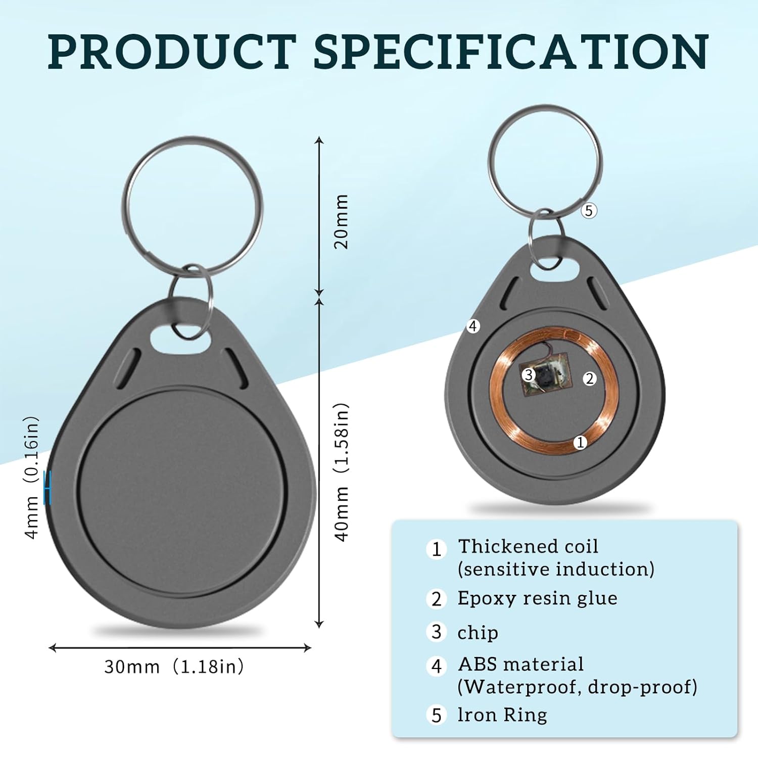 100P NFC Akıllı Anahtar Etiket - Home Security Key Fob incelemesi ve fiyatı