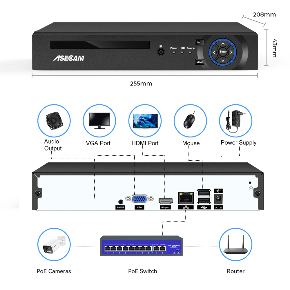 16CH 32CH 4K NVR Video kaydedi - Home Security And Cameras incelemesi ve fiyatı