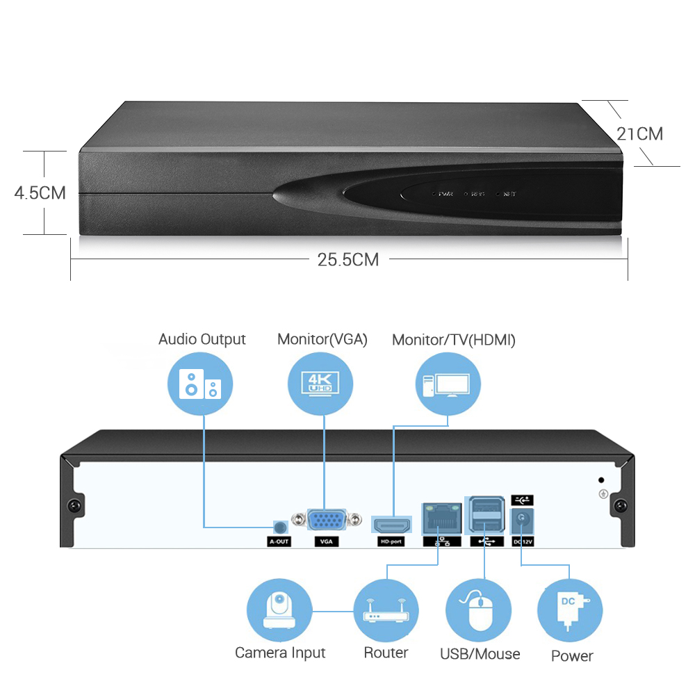 4K ONVIF CCTV NVR 36CH/16CH/10 - Home Security Systems With Cameras incelemesi ve fiyatı